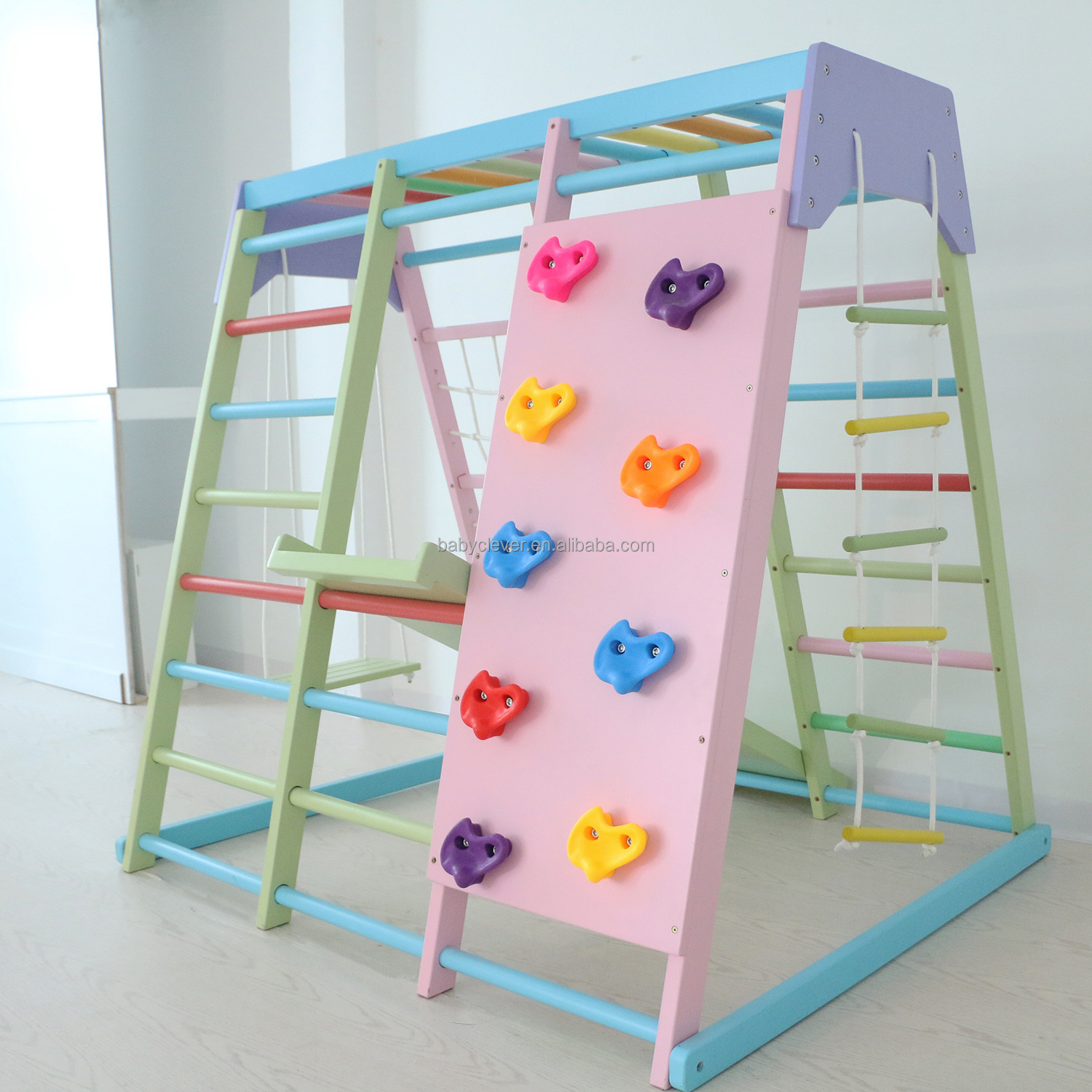 Wholesale Children Toddler Kids Jungle Gym Equipment Climbing Slide Kit Rock Climbing Wall for Kids Indoor Outdoor