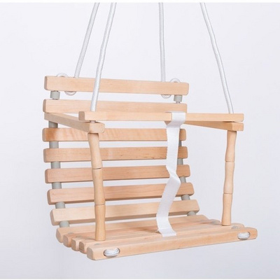 Indoor Outdoor Baby Toddler Hanging Wooden Swing