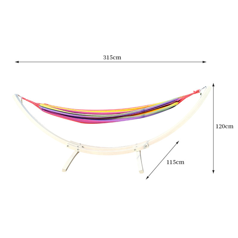 Garden Hammock With Wooden Arc Stand Outdoor Personal Sun Swing Bed Seat