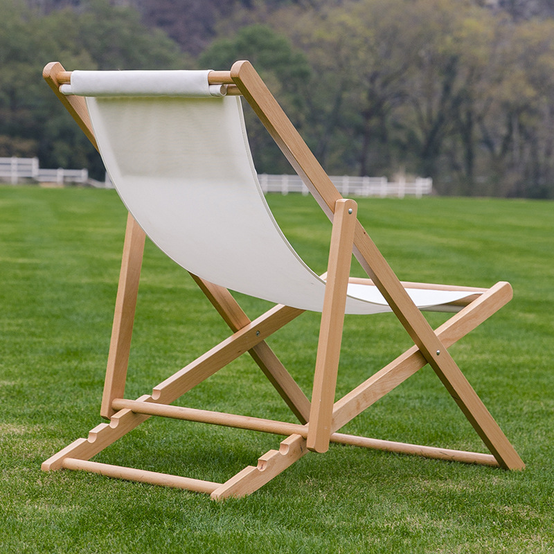 Wood Camping Folding Outdoor Fishing Deck Beach Lounge Chair