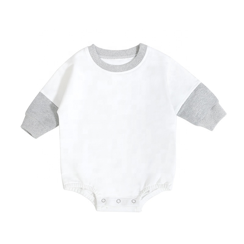 New Style Custom Logo Boutique Kids Clothing Cotton Long Sleeve Comfortable Baby Bubble Romper With Snap Buttons