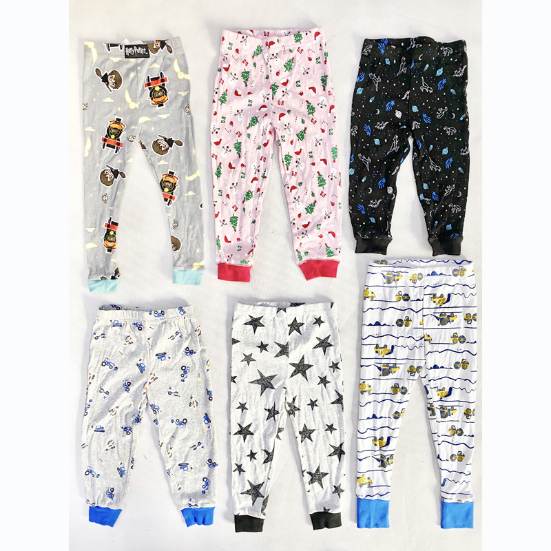 Wholesale Mixed Cotton Boys Girls Overrun stock lot Clothes pajama Pants