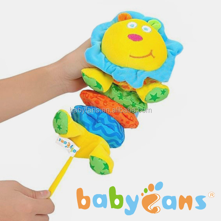 Babyfans pull string music baby plush hanging toys educational cheap dolls for kids