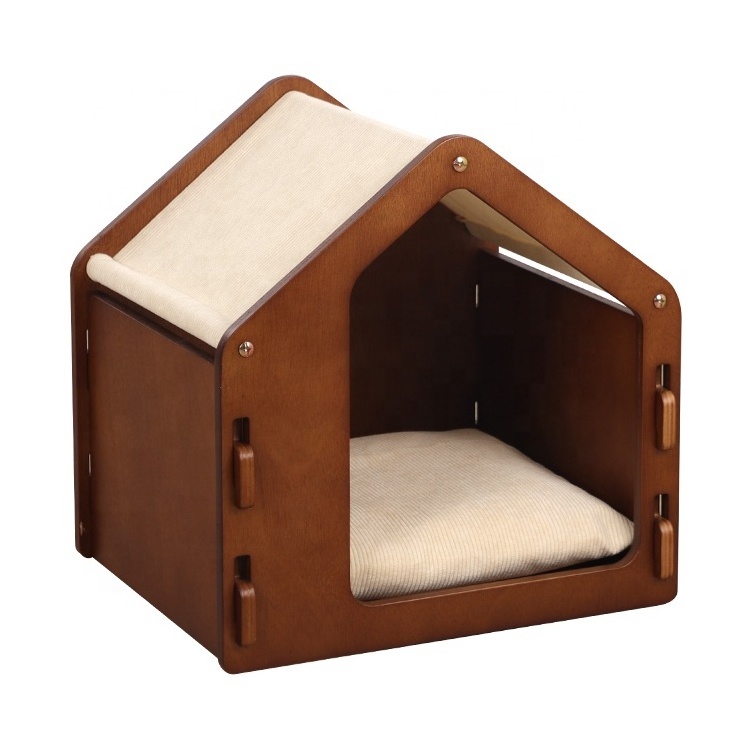 Small dog kennel luxury villa four seasons universal cat house pet wooden house cat supplies wooden simple detachable kennel