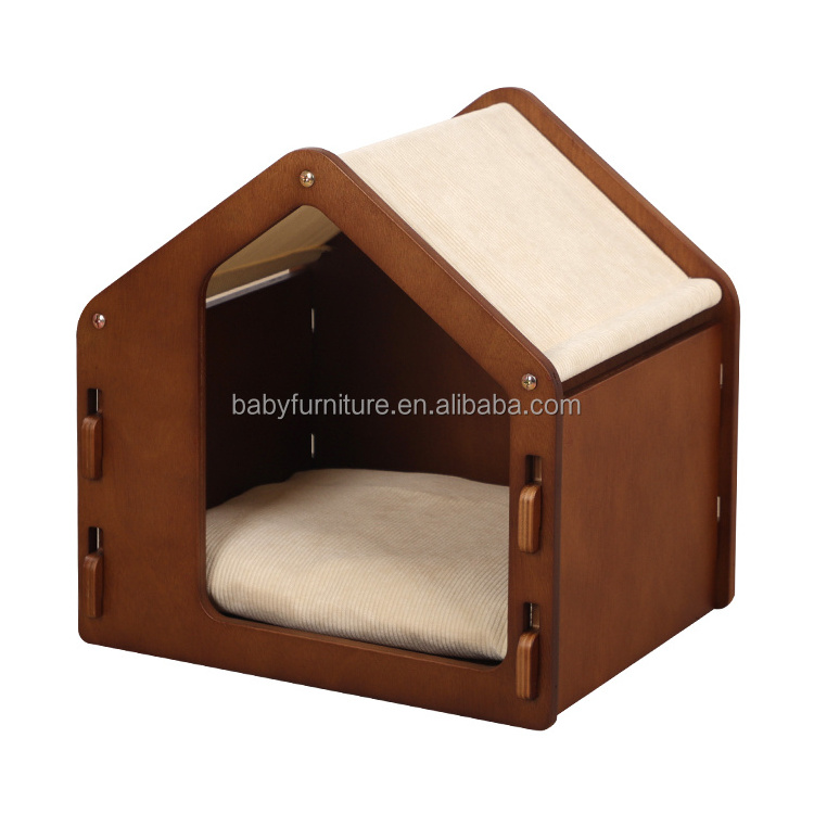 Small dog kennel luxury villa four seasons universal cat house pet wooden house cat supplies wooden simple detachable kennel