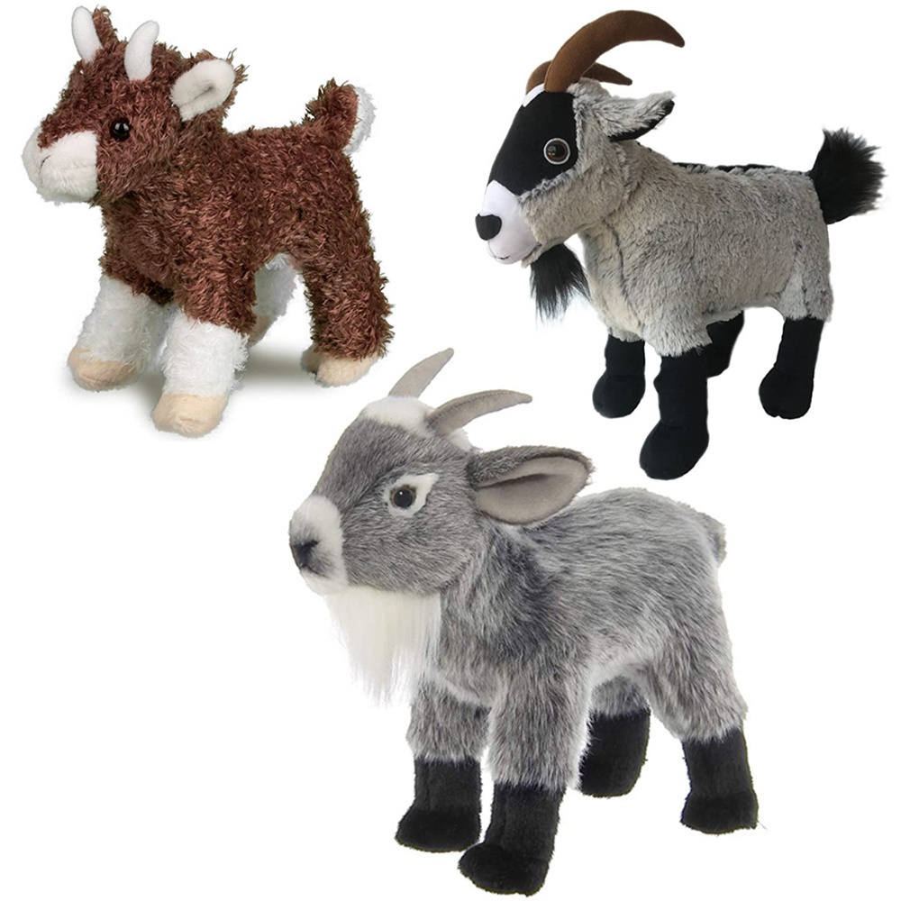 Factory Custom Goat Stuffed Animal Adorable Standing Sheep Doll Wild LIfe Plush Pillow Toys for Kids