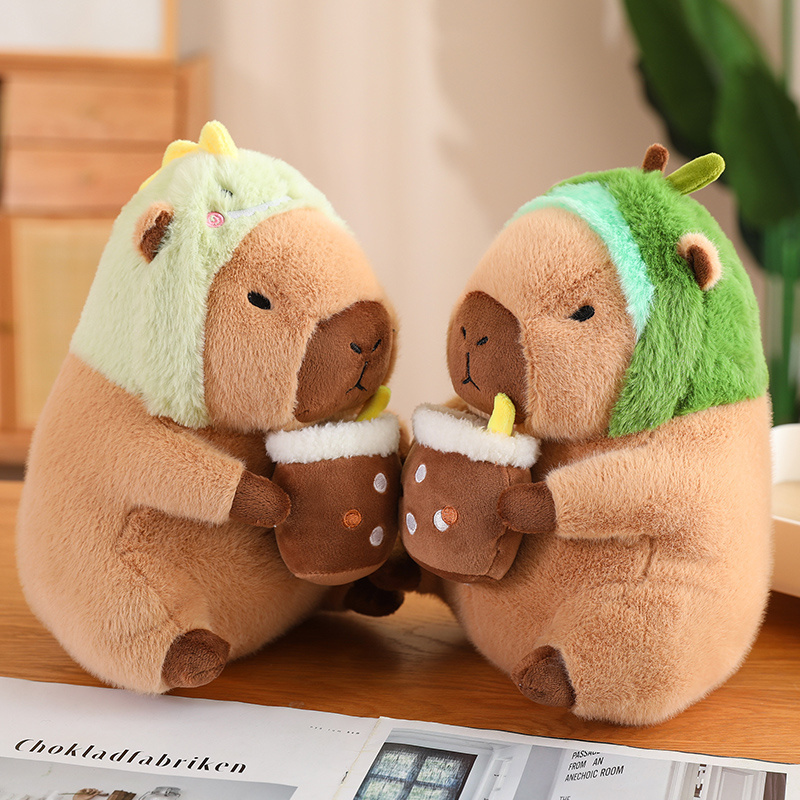 Cosplay Stuffed Animals Capybara Plush Toys With Toast Flowers Rodents Capybara Plushie In Dinosaur Unicorn Avocado Rabbit Doll