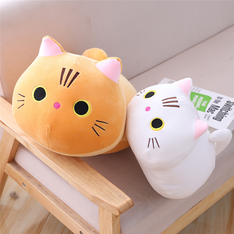 Ready to Ship Warm Kitty Cushion Kawaii Cute Soft Plush Toy Black Cat Pillow Stuffed Animal Black Plush Cat With Flannel Blanket