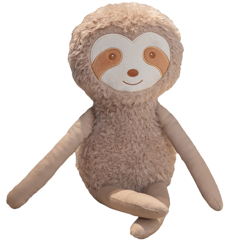 Ready To Ship Stuffed Fluffy Sloth Plush Toys For Claw Machine High Quality Empty Bulk Plush Toys Carnival Promotional Cheap Toy