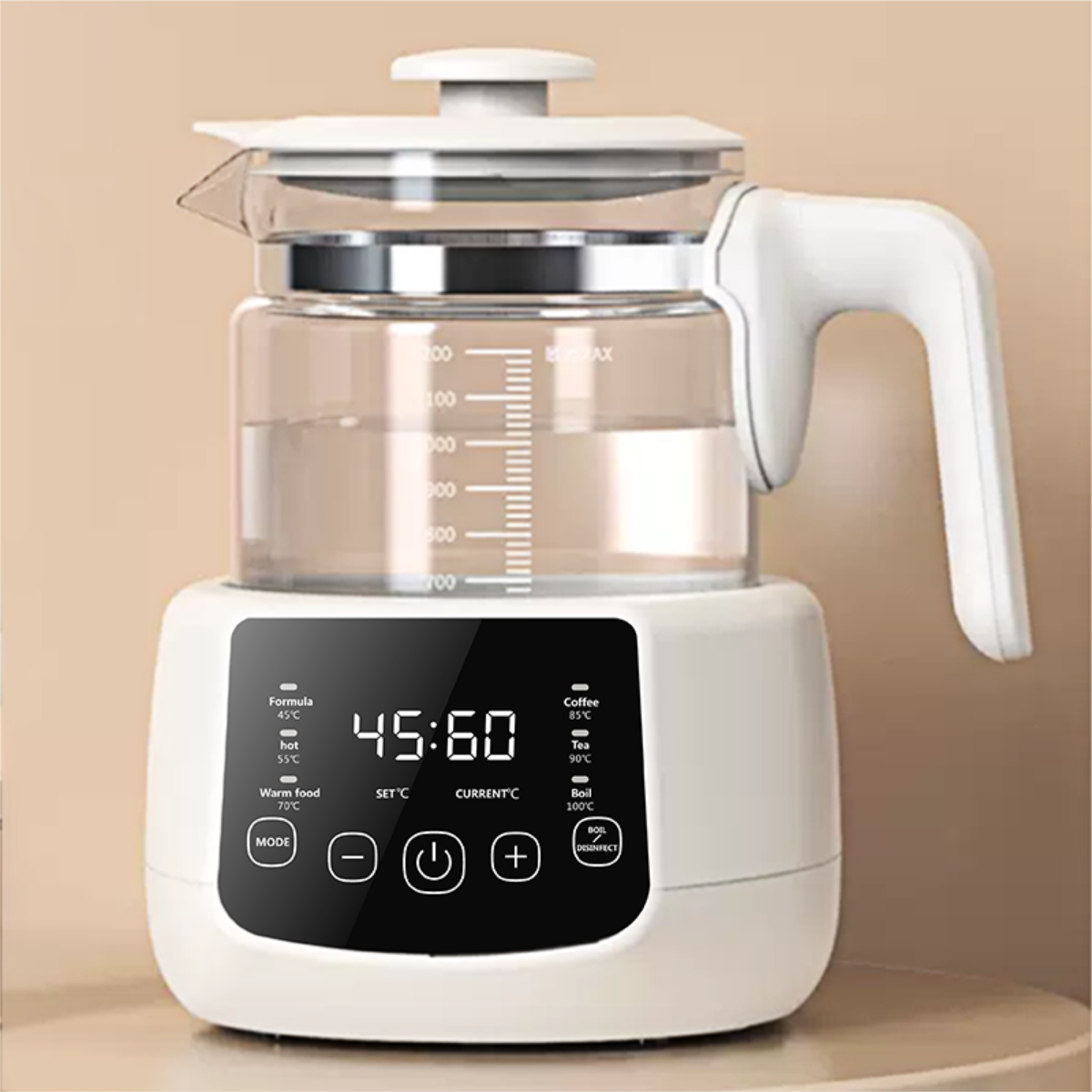 Temperature Adjustment Baby Formula Kettle Thermostatic Glass Baby Formula Milk Mixing Powder Milk Warmer Kettle