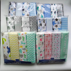 Large size 100*150cm Mixed Patterned Designs 4 Pack 100% Flannel Cotton Receiving Blanket for Baby