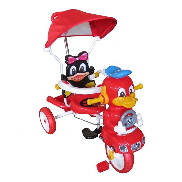 CUTE DUCK KIDS TRICYCLE BIKE STROLLER BABY TRICYCLE KIDS TRIKE WITH CANOPY