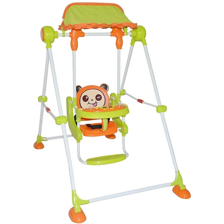 BABYLAND  2022 NEWEST OUTDOOR INDOOR BABY SWING WITH CANOPY CUTE ANIMAL DESIGN KIDS SWING