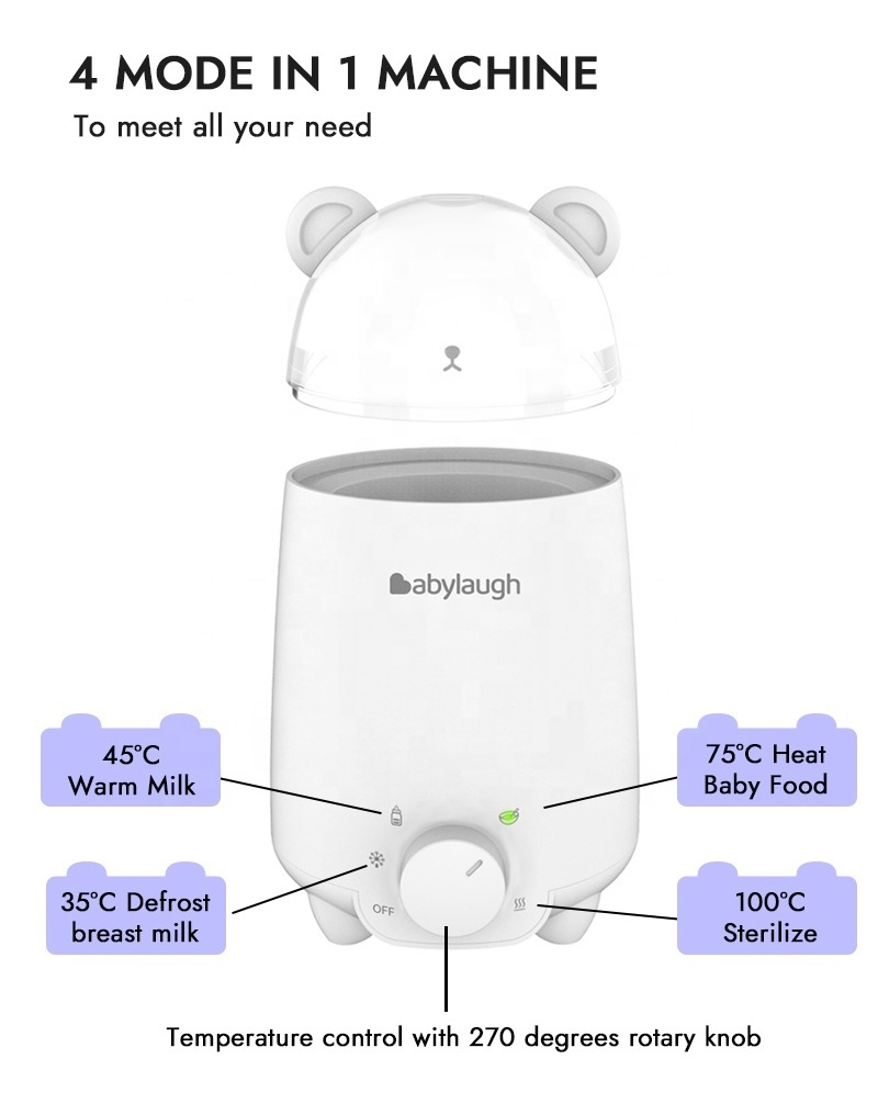 2024 New Design OEM Reasonable Price 200W Portable Baby Pacifier Bottle Steam Sterilizers Milk Warmer