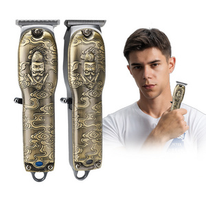 Resuxi New Vintage Metal Body Hair Clippers  Rechargeable electric clippers Liquid crystal display oil tip clippers