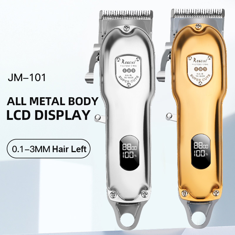 Lanumi JM-101 all metal Hair Trimmer clipper Cordless Professional Hair clipper lcd display hair clipper for men