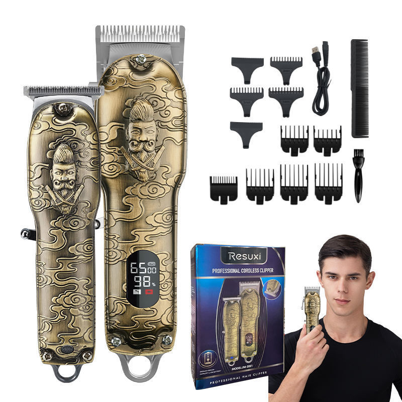 Lanumi JM-2021 Electric hair Clipper Trimmer Set All Metal cordless hair clipper set LCD Display hair trimmer clipper kit