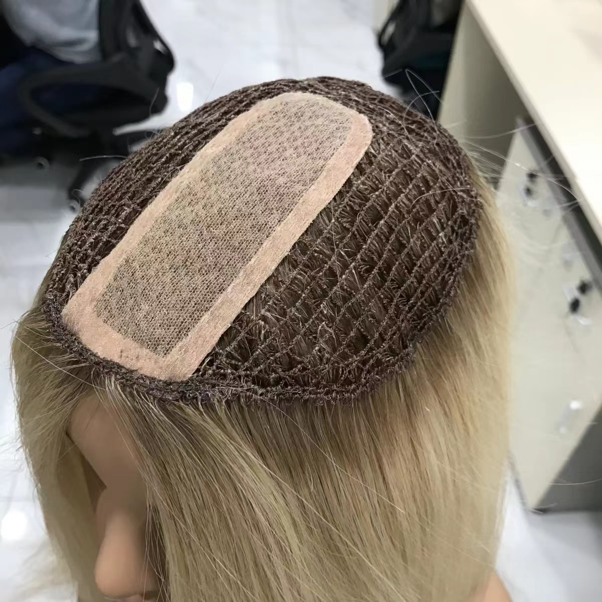 Silk Fishnet Topper Remy Human Hair Top Piece Silk Network Toupee Babylon Hair Natural Looking Scalp Silk Fishnet Women Topper