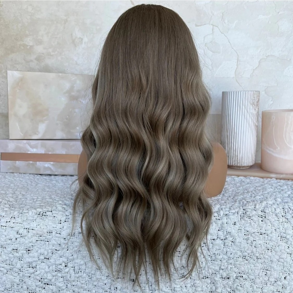 Freedom Best Double Drawn Gray Ash Brown Color Body Wave Kosher Real 100% Pure Raw Cuticle Human Hair French Lace Front Wigs