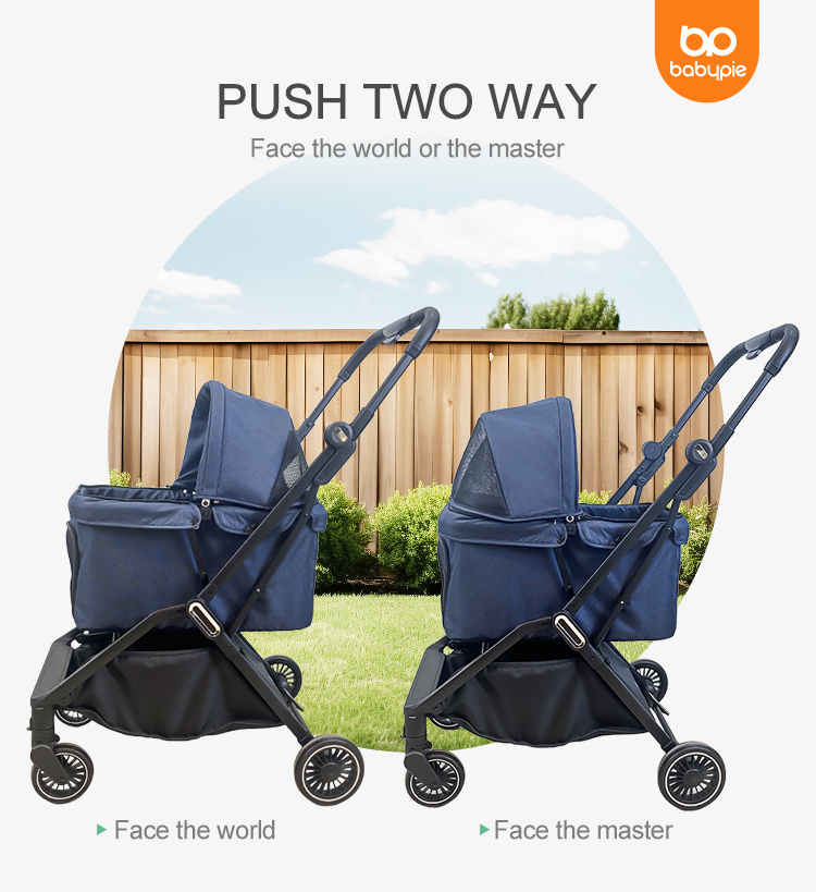 Pet Stroller Sun Shade Automatic Pet Stroller Compact Travel Pet Stroller