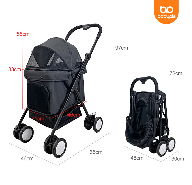 Small Dog Stroller Extra Large Dog Stroller 4 Wheel Dog Stroller