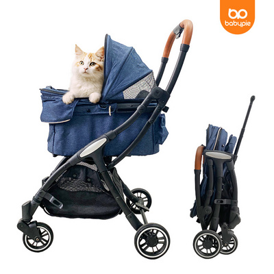 Wholesale Foldable Stroller Dog Travel Carrier 4 Wheels Easy Folding Stroller 3 In 1 Trolley Pet Carrier Luxury Pet Stroller