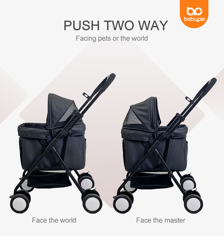 New Designer Detachable Luxury 4 Wheels Portable Folding Pet Dog Cat Carrier Pet Stroller For Travel