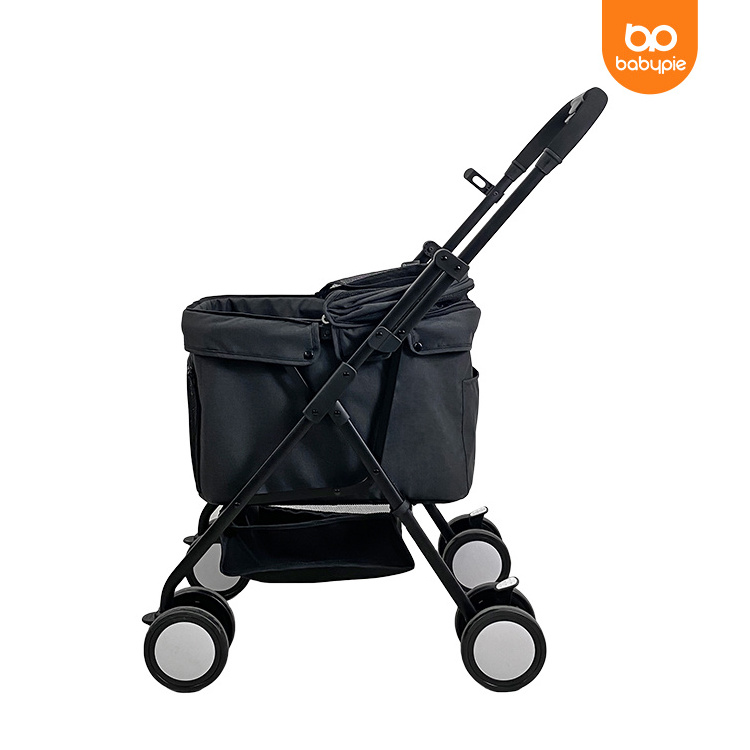 Waterproof 600d oxford dog stroller folding pet stroller cart portable pet transport carrier with 4 wheels