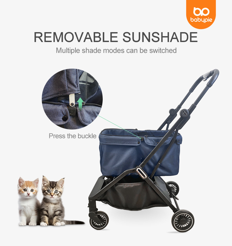 Pet Stroller Sun Shade Automatic Pet Stroller Compact Travel Pet Stroller