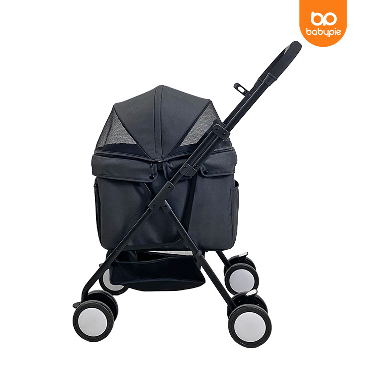 Custom Cheap Lightweight Folding Pet Trolley Dog Cat Stroller Pet Car Cage Out Car Small Pet Stroller