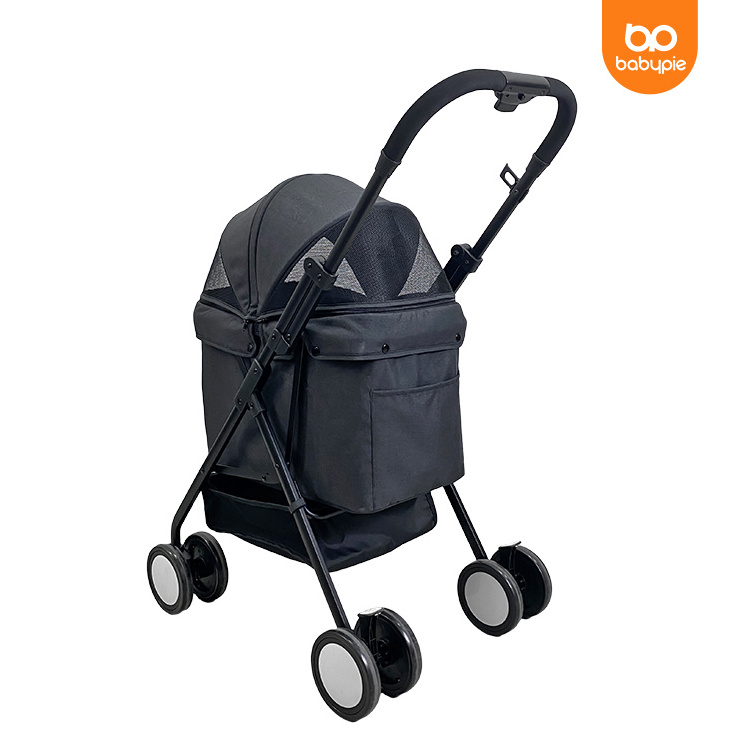 Waterproof 600d oxford dog stroller folding pet stroller cart portable pet transport carrier with 4 wheels