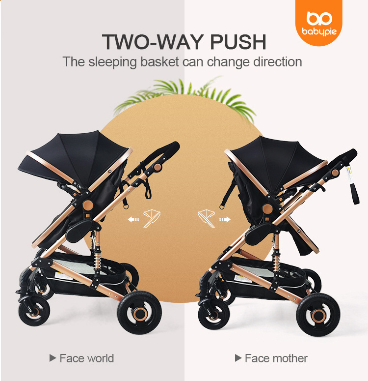 Wholesale Baby Pushchair Stroller Travel System Child Kids Stroller Luxury Baby Trolley Foldable Pram 3 In 1 Stroller For Baby