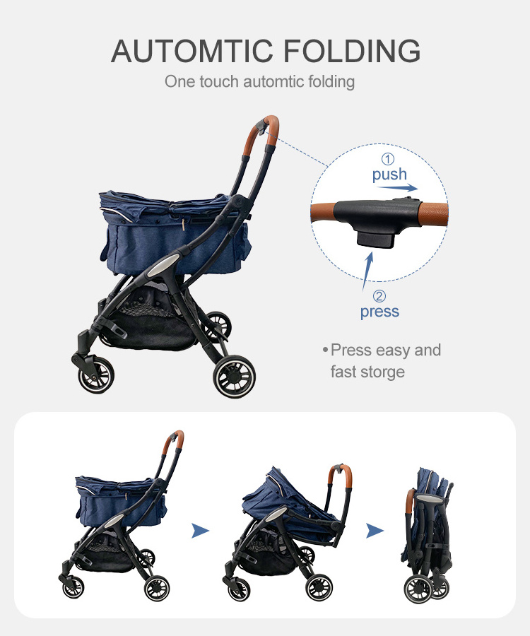 Wholesale pet strollers Collapsible breathable pet strollers suitable for dogs and cats