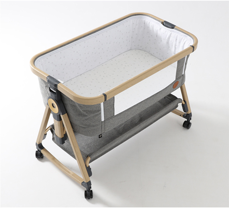 2023 ASTM Certification Baby cot bed crib bassinet with diaper table multifunctional set bed for bedroom and beds newborn baby