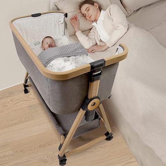 Aluminium Baby Cot Crib Folding Baby Bed Cradle Portable New Baby Swing Bassinet