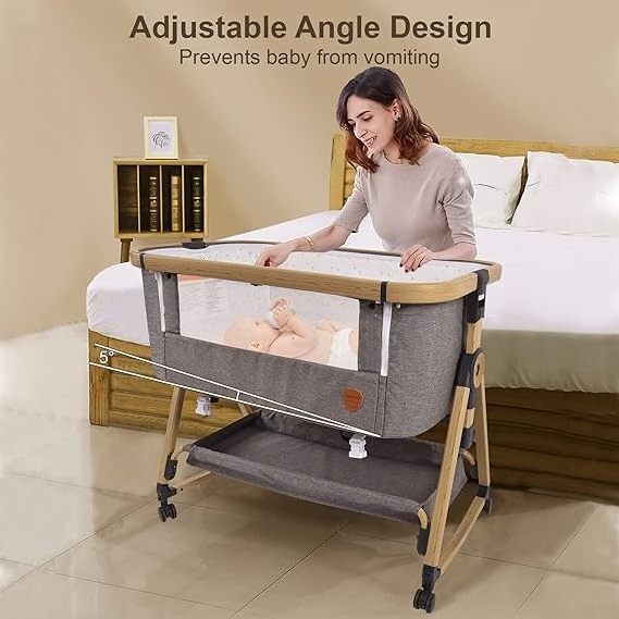 Aluminium Baby Cot Crib Folding Baby Bed Cradle Portable New Baby Swing Bassinet