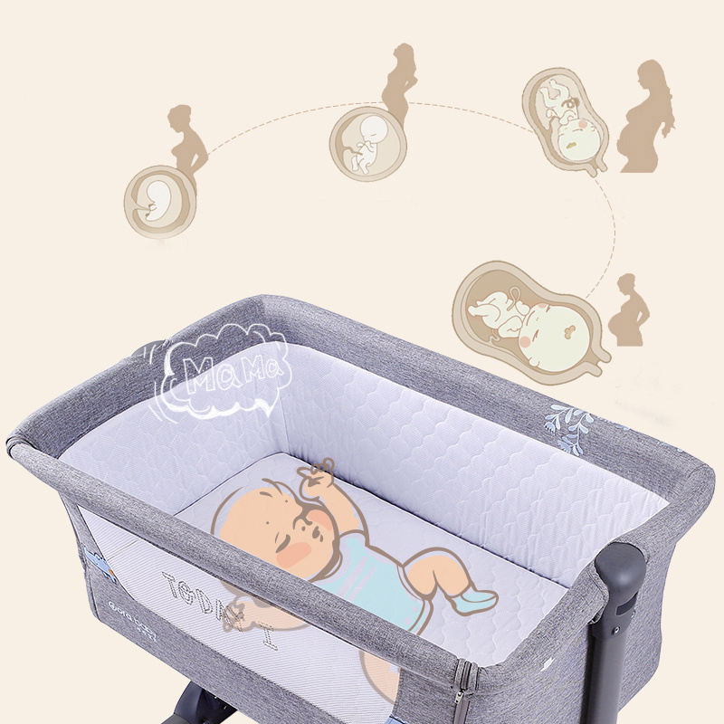 Hot Sell Baby Cribs Portable Foldable Baby Cot Crib Bed Bassinet Carry Cot for Babies Metal Eco-friendly Modern Kid Crib 340