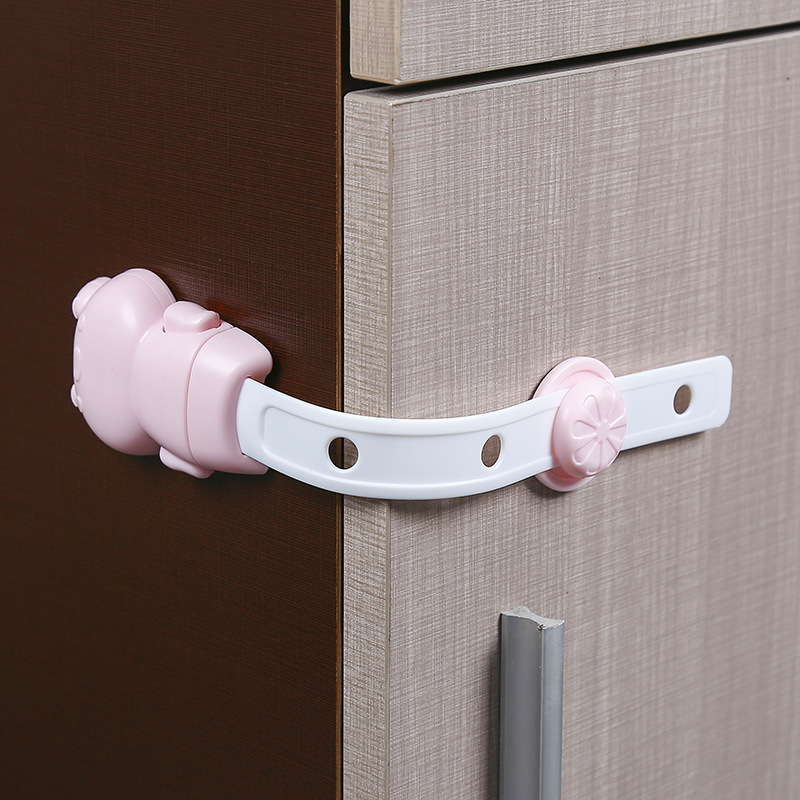 Safety Strap Locks for Fridge Cabinets Drawers Dishwasher Toilet Adjustable Strap bear Style Child Proof Locks for Cabinet