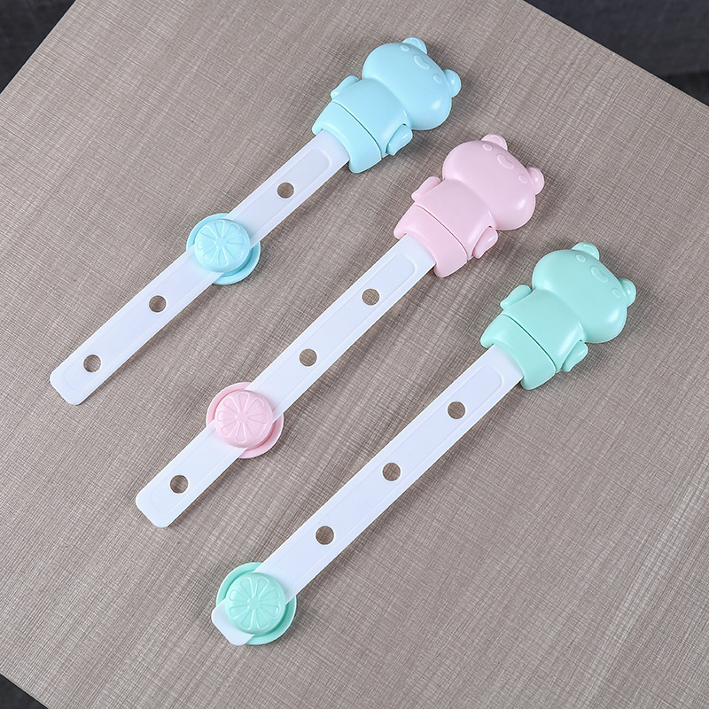 Safety Strap Locks for Fridge Cabinets Drawers Dishwasher Toilet Adjustable Strap bear Style Child Proof Locks for Cabinet