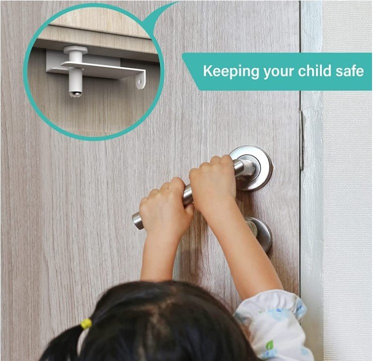 Kids Safety Made of Durable Metal Adjustable Child Safety Thick Interior Doors Top Door Lock