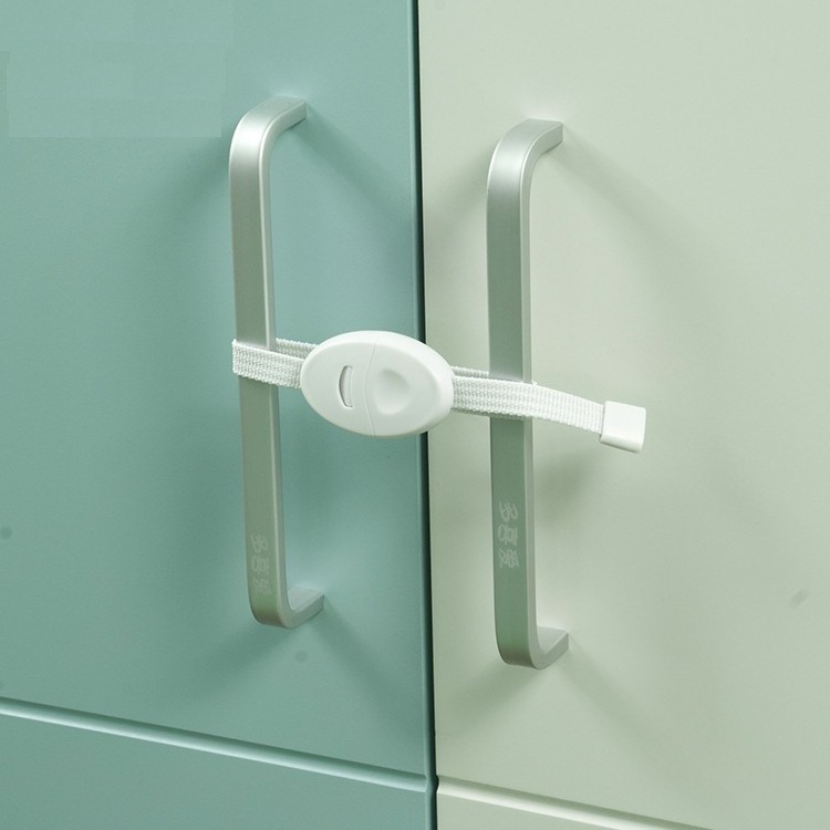 Cabinet & Drawer Handle Locks  Cabinet Safety Straps  with Multi-Touch Release System  White