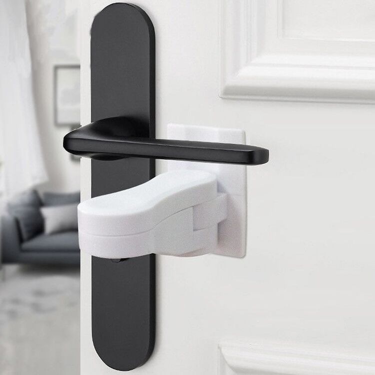 Proof Door Lever Lock  Door Handle Lock Adhesive  No Drilling Child Safety Door Handle