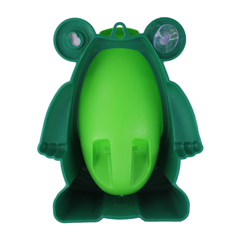 Frog Potty  for Toddler Boys Standing Toilet with Aiming Target-Green Training Urinal with Drain Tube