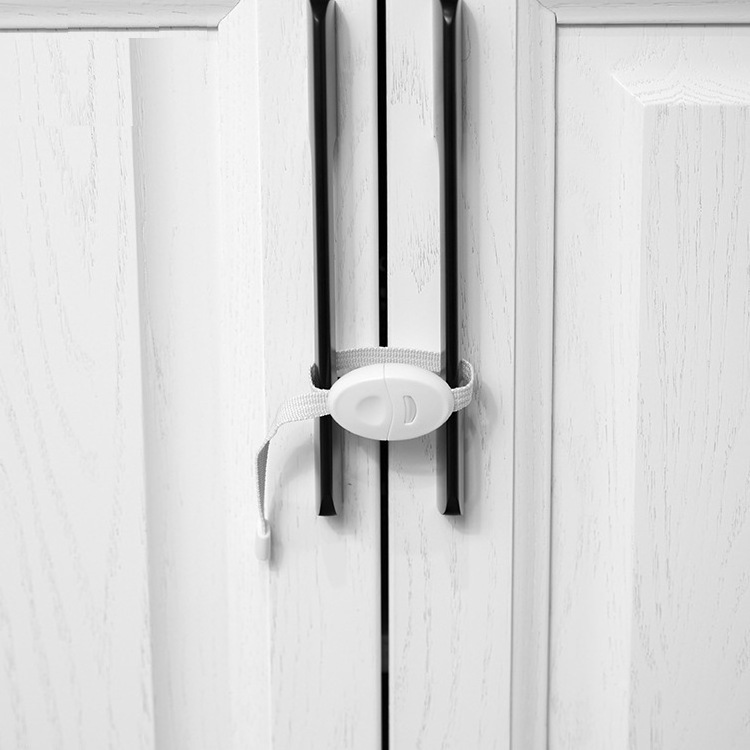 Cabinet & Drawer Handle Locks  Cabinet Safety Straps  with Multi-Touch Release System  White