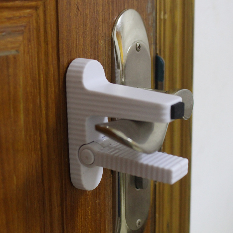 Improved Childproof Door Lever Lock Prevents Toddlers from Opening Doors Easy One Hand Operation for Adults Durable