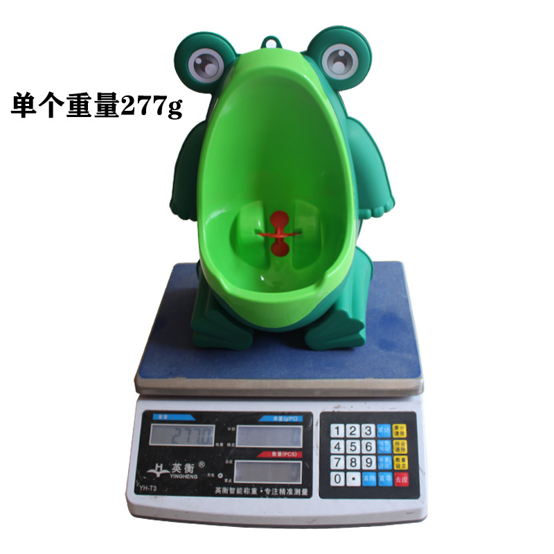 Frog Potty  for Toddler Boys Standing Toilet with Aiming Target-Green Training Urinal with Drain Tube