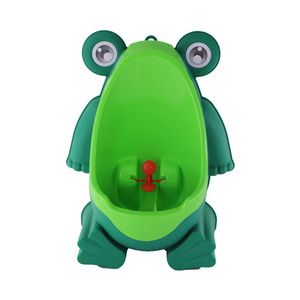 Frog Potty  for Toddler Boys Standing Toilet with Aiming Target-Green Training Urinal with Drain Tube