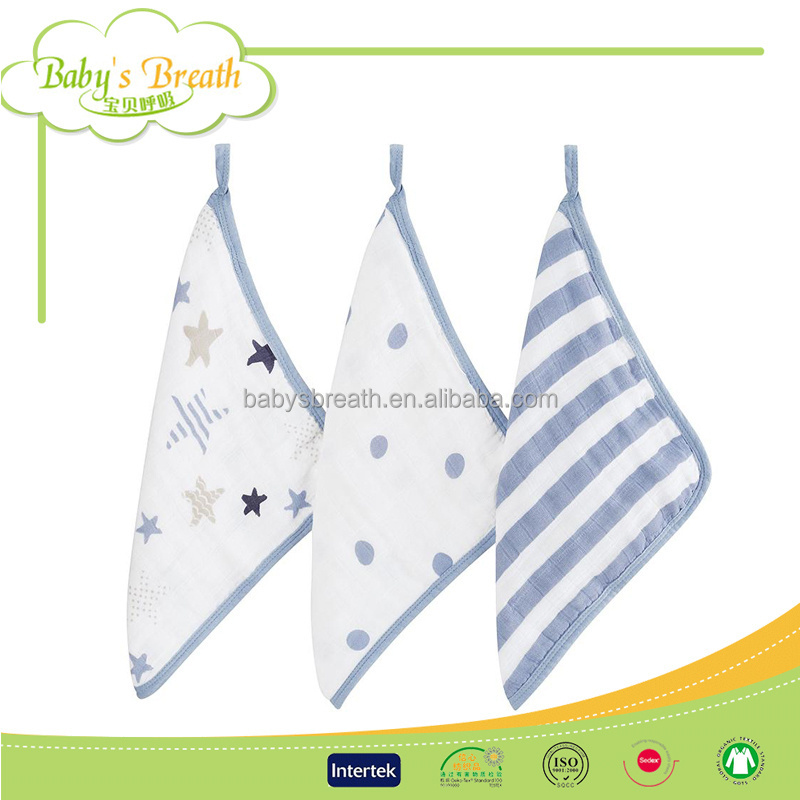 muslin swaddle Cotton Square Face Cloth Organic Cotton Muslin Washing Cloth with print