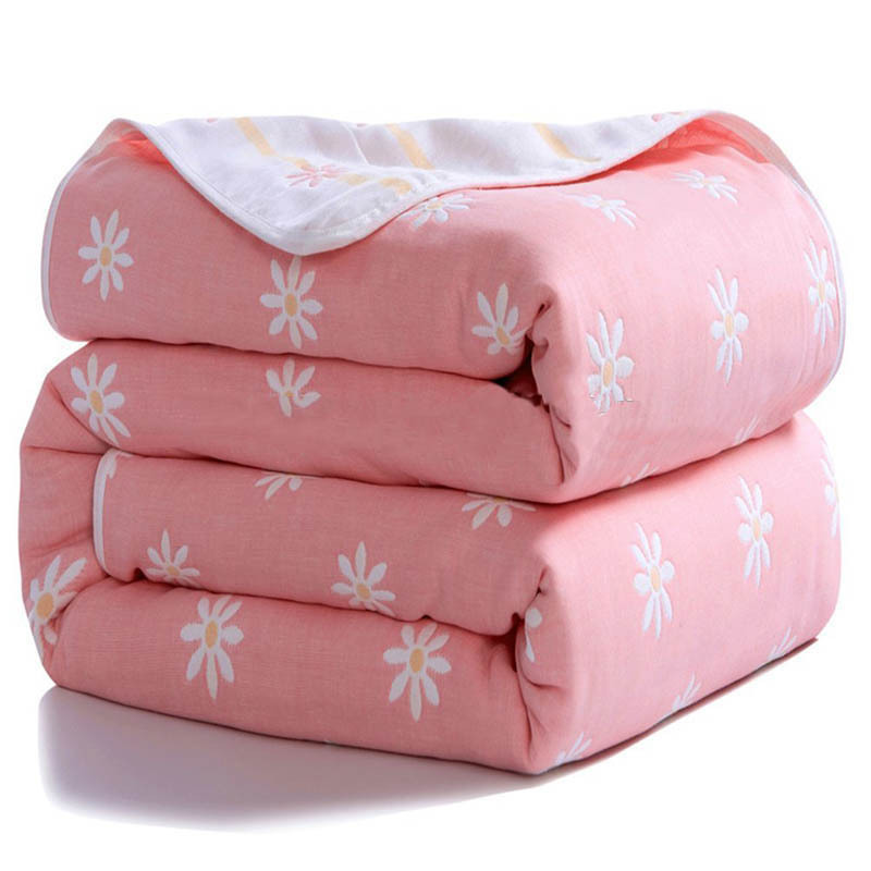 Custom design 6 layer twin full queen king size adult muslin blanket for winter