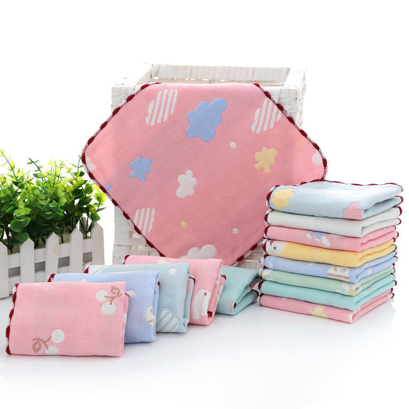 Babyshow small towels muslin cotton baby face towels stay dry face cleaning towel cloth